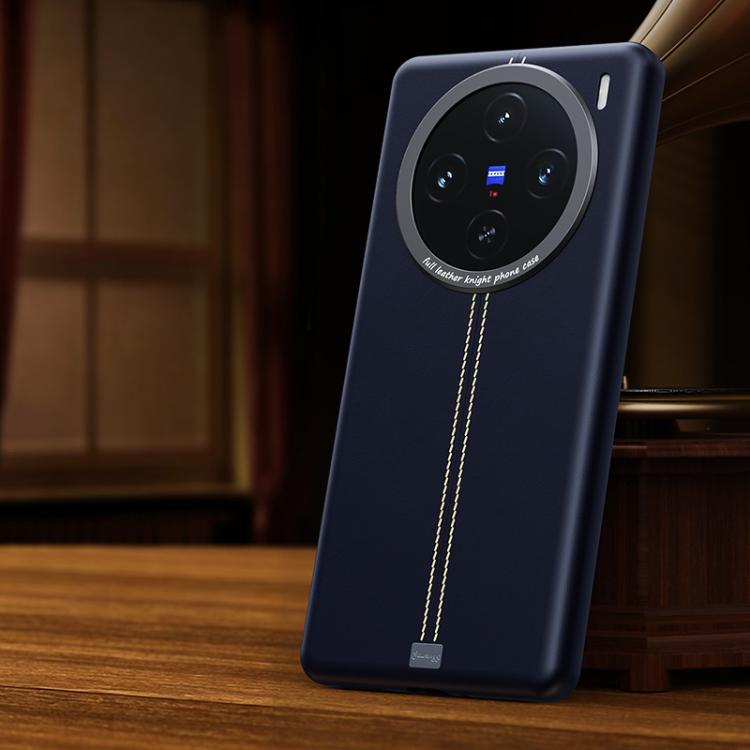 For vivo X200s Jazz Series Retro Vegan Leather Textured Metal Frame Magnetic Phone Case