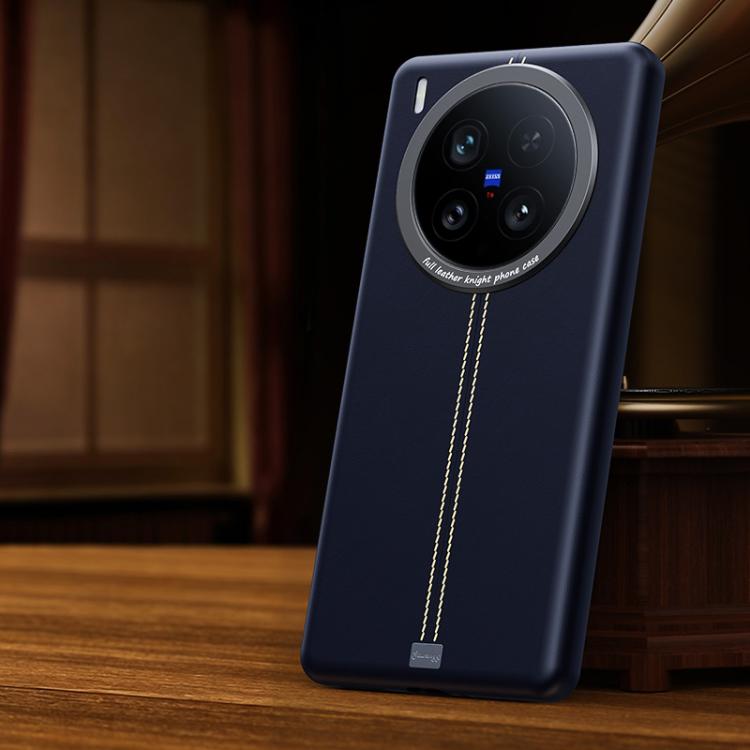 For vivo X200 Ultra Jazz Series Retro Vegan Leather Textured Metal Frame Magnetic Phone Case