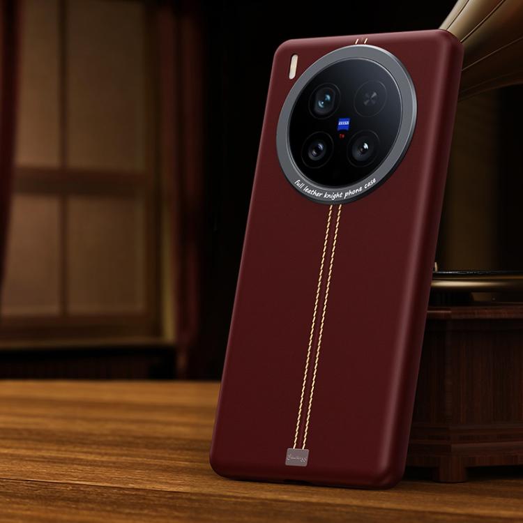 For vivo X200 Ultra Jazz Series Retro Vegan Leather Textured Metal Frame Magnetic Phone Case