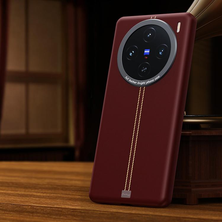 For vivo X200 Jazz Series Retro Vegan Leather Textured Metal Frame Magnetic Phone Case
