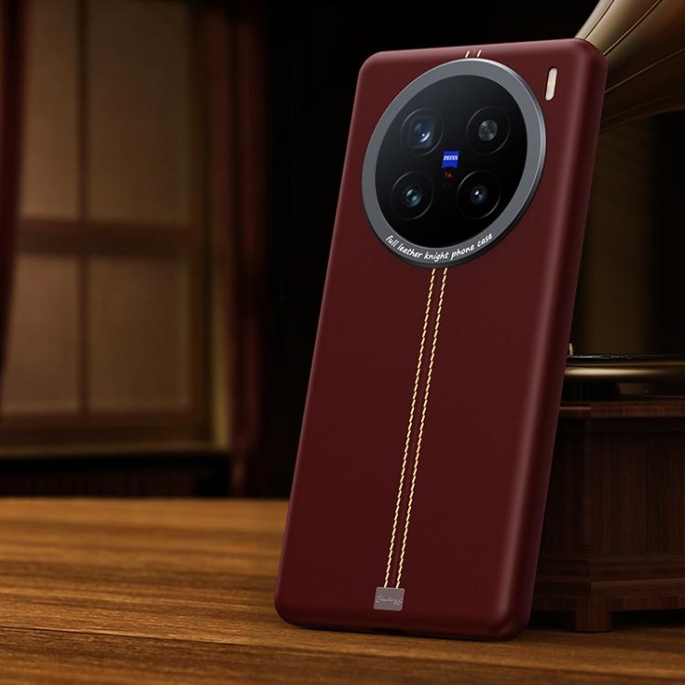 For vivo X200 Pro Jazz Series Retro Vegan Leather Textured Metal Frame Magnetic Phone Case