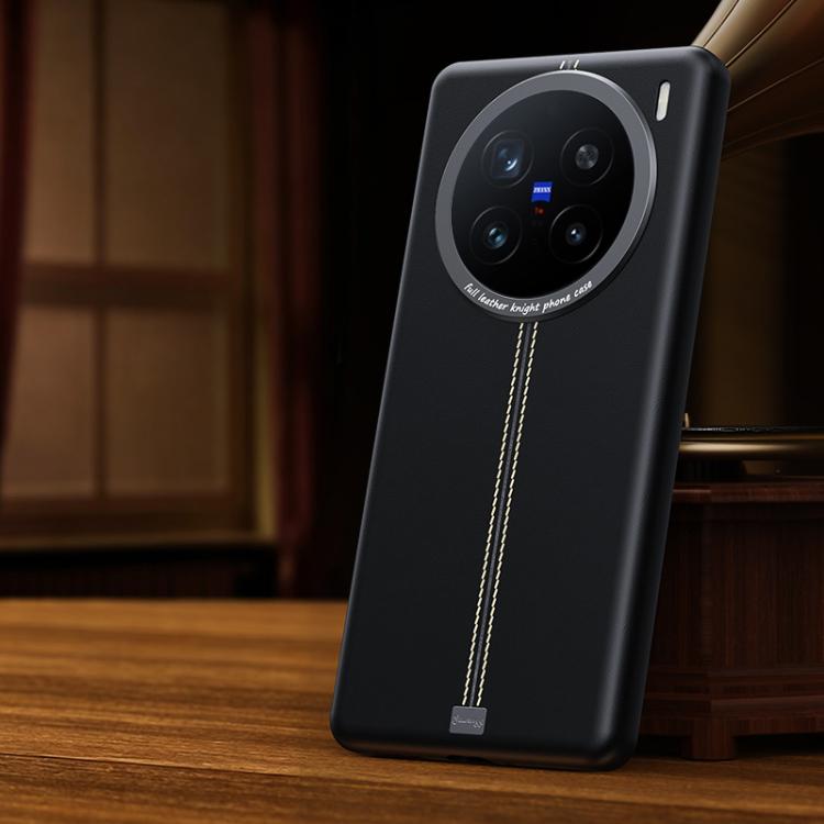 For vivo X200 Pro Jazz Series Retro Vegan Leather Textured Metal Frame Magnetic Phone Case