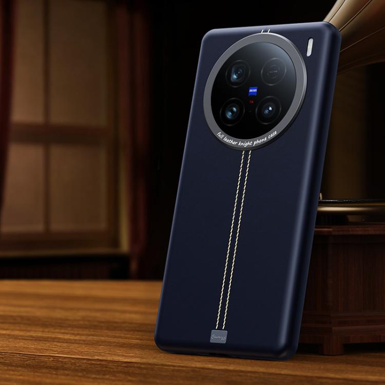 For vivo X100 Ultra Jazz Series Retro Vegan Leather Textured Metal Frame Magnetic Phone Case