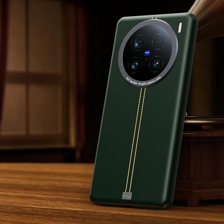 For vivo X100 Ultra Jazz Series Retro Vegan Leather Textured Metal Frame Magnetic Phone Case