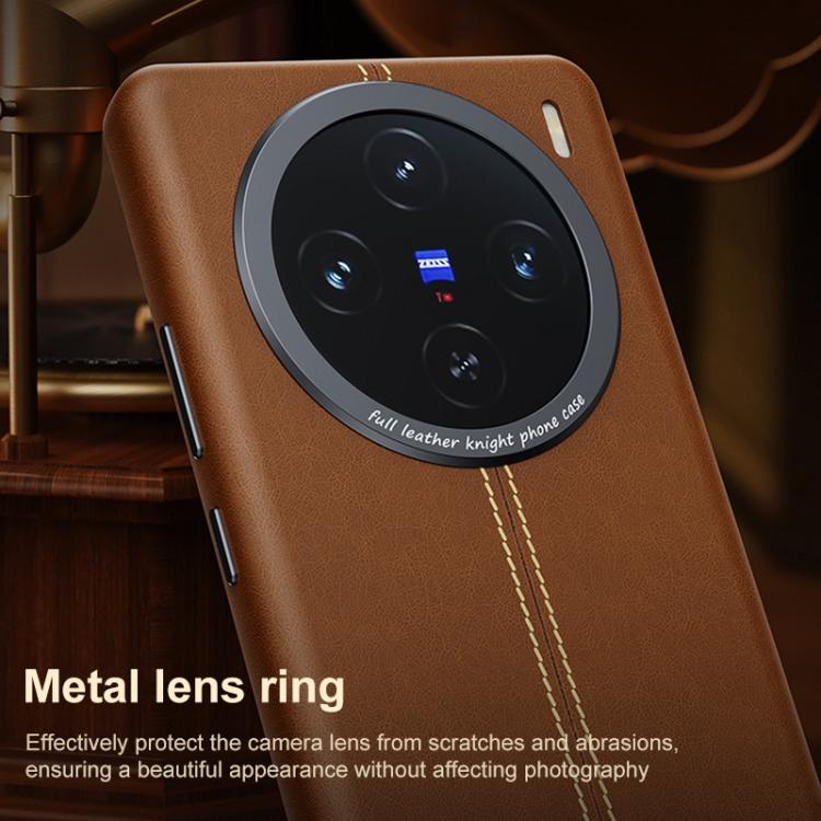 For vivo X200 Pro Jazz Series Retro Vegan Leather Textured Metal Frame Magnetic Phone Case