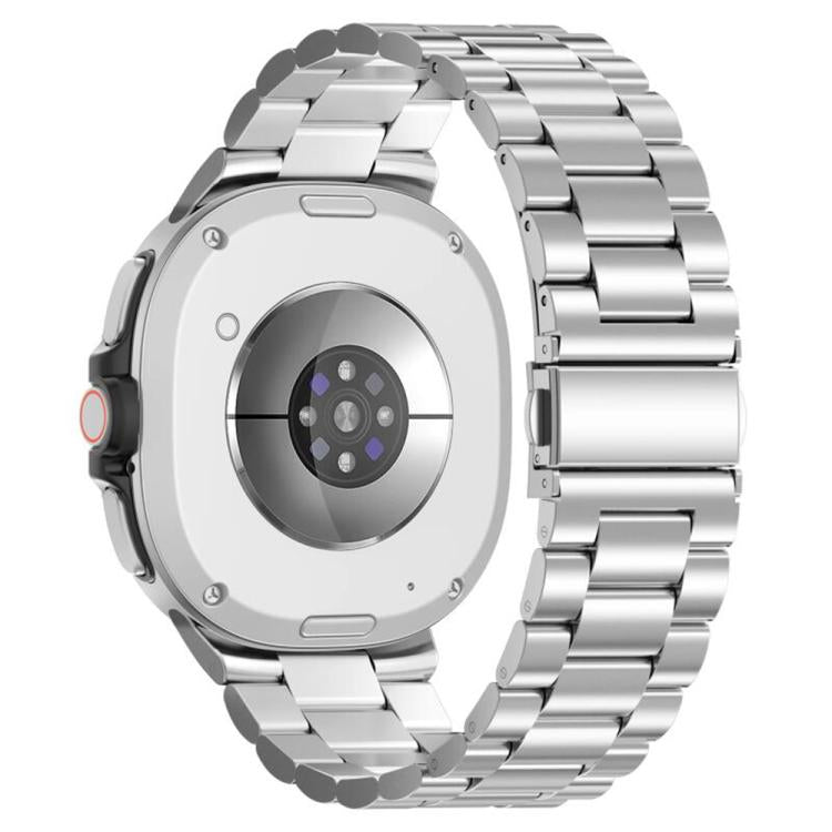 For Samsung Galaxy Watch8 Classic 46mm Three Beads Stainless Steel Watch Band with TPU Case Set