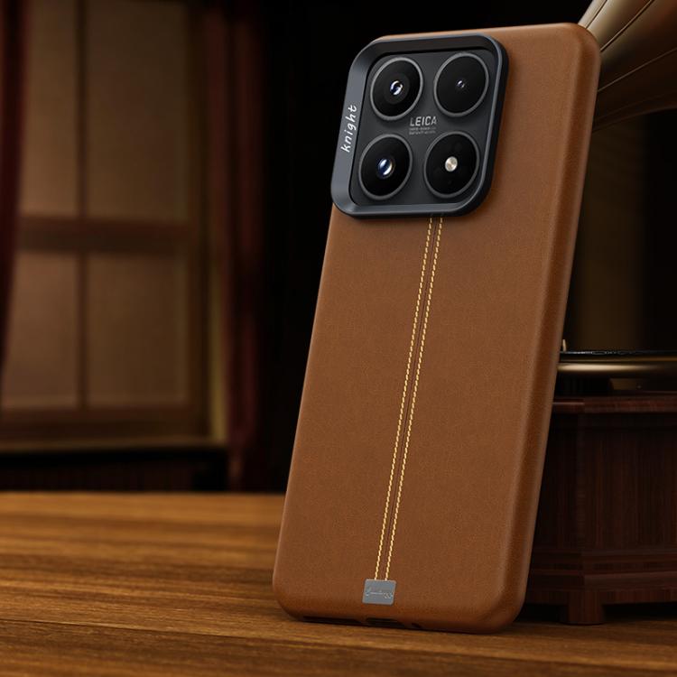 For Xiaomi 17 Jazz Series Retro Vegan Leather Textured Metal Frame Magnetic Phone Case