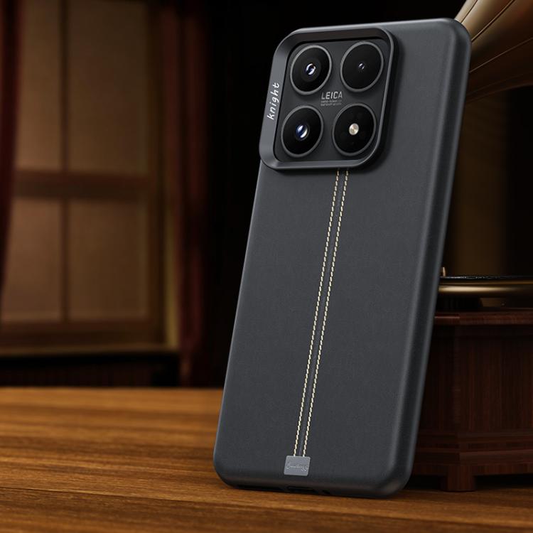 For Xiaomi 17 Jazz Series Retro Vegan Leather Textured Metal Frame Magnetic Phone Case