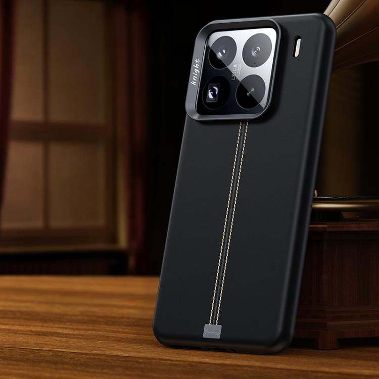 For Xiaomi 15S Pro Jazz Series Retro Vegan Leather Textured Metal Frame Magnetic Phone Case