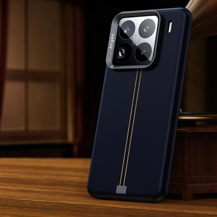 For Xiaomi 15 Pro Jazz Series Retro Vegan Leather Textured Metal Frame Magnetic Phone Case