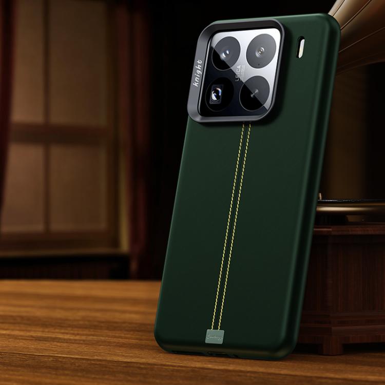 For Xiaomi 15 Pro Jazz Series Retro Vegan Leather Textured Metal Frame Magnetic Phone Case