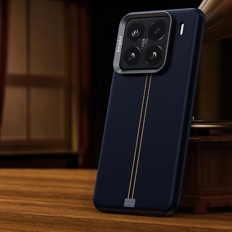 For Xiaomi 15 Jazz Series Retro Vegan Leather Textured Metal Frame Magnetic Phone Case