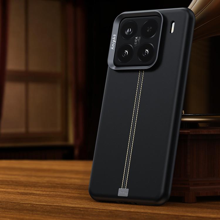 For Xiaomi 15 Jazz Series Retro Vegan Leather Textured Metal Frame Magnetic Phone Case
