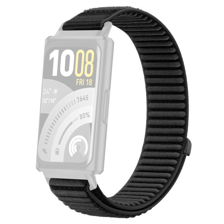 For Huawei Band 11 Pro / 11 xDfind Woven Nylon Hook And Loop Fastener Metal Interface Watch Band