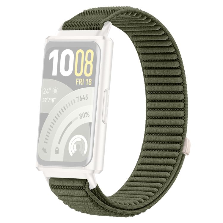 For Huawei Band 11 Pro / 11 xDfind Woven Nylon Hook And Loop Fastener Metal Interface Watch Band