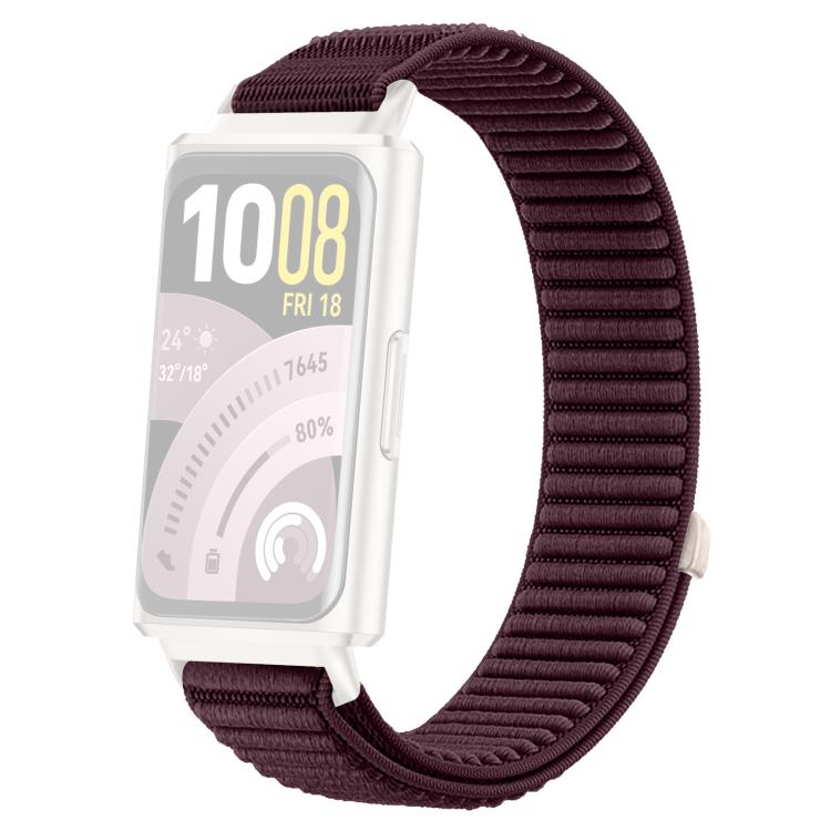 For Huawei Band 11 Pro / 11 xDfind Woven Nylon Hook And Loop Fastener Metal Interface Watch Band
