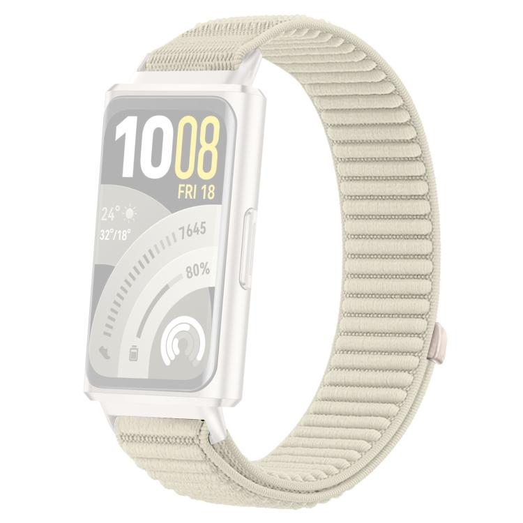 For Huawei Band 11 Pro / 11 xDfind Woven Nylon Hook And Loop Fastener Metal Interface Watch Band