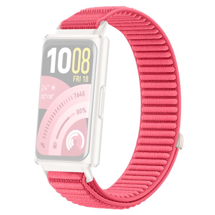 For Huawei Band 11 Pro / 11 xDfind Woven Nylon Hook And Loop Fastener Metal Interface Watch Band