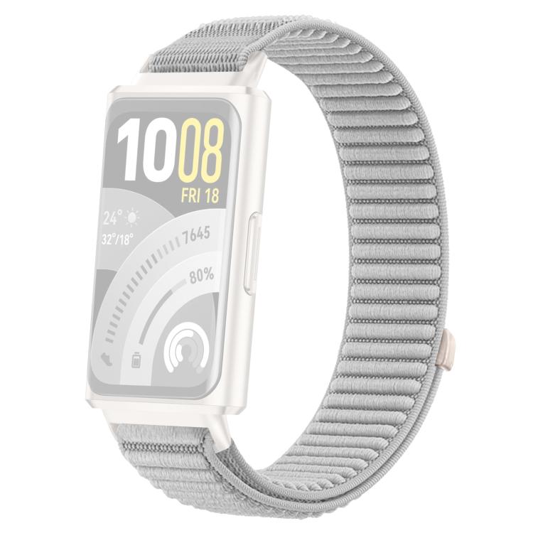 For Huawei Band 11 Pro / 11 xDfind Woven Nylon Hook And Loop Fastener Metal Interface Watch Band