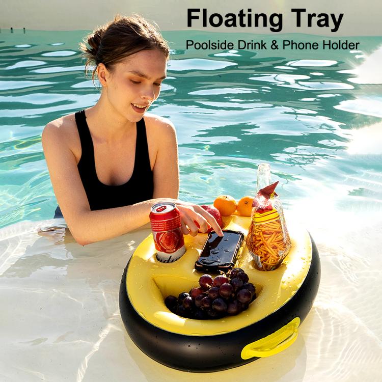 Ulefone UAN17 PVC Inflatable Floating Tray with Integrated Phone Holder - Yellow