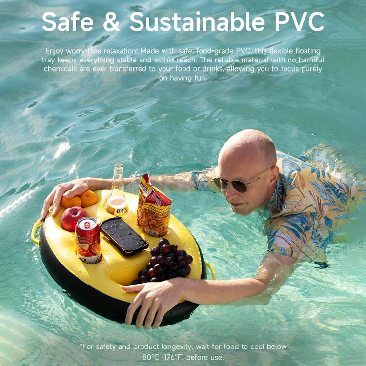 Ulefone UAN17 PVC Inflatable Floating Tray with Integrated Phone Holder - Yellow