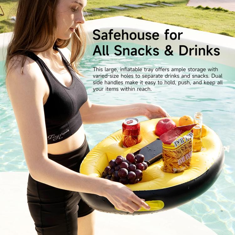 Ulefone UAN17 PVC Inflatable Floating Tray with Integrated Phone Holder - Yellow
