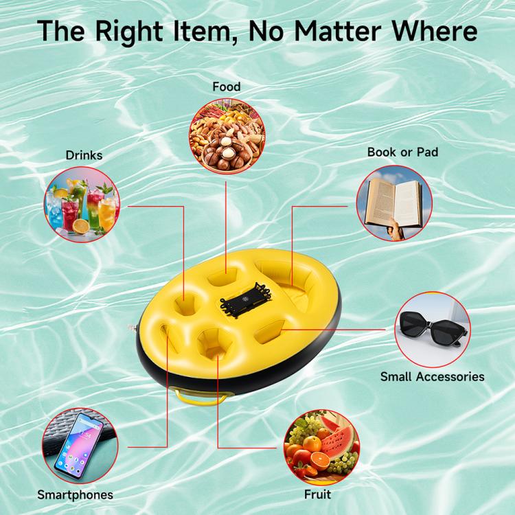 Ulefone UAN17 PVC Inflatable Floating Tray with Integrated Phone Holder - Yellow