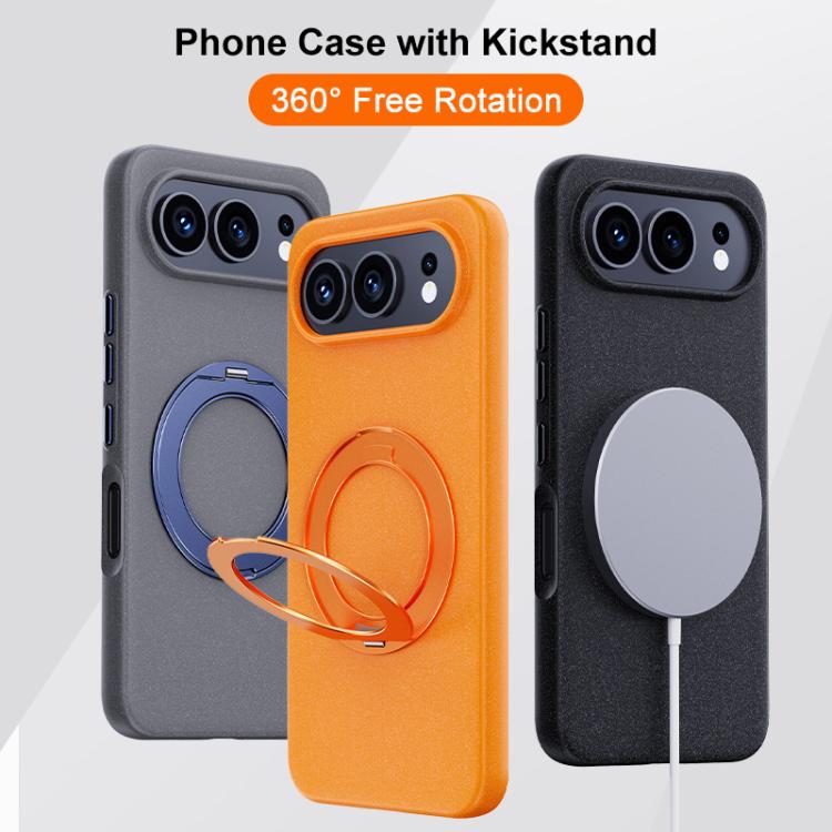 For Honor 500 / 500 Pro Global 155.8mm Boundless Series Rock Sand Magnetic Phone Case with 360 Degree Rotating Alloy Stand