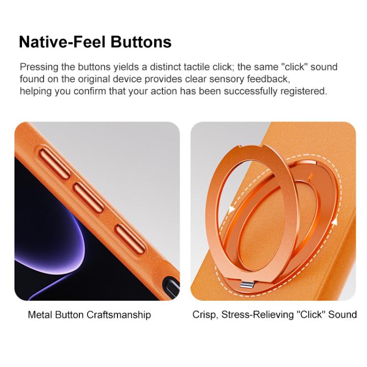 For Honor 500 / 500 Pro Global 155.8mm Boundless Series Rock Sand Magnetic Phone Case with 360 Degree Rotating Alloy Stand