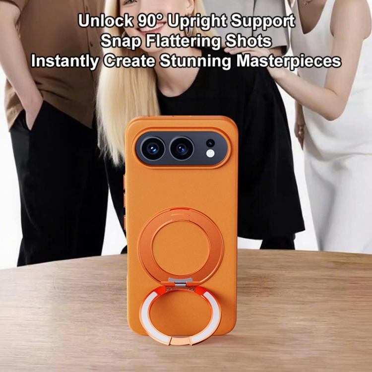 For Honor 500 / 500 Pro Global 155.8mm Boundless Series Rock Sand Magnetic Phone Case with 360 Degree Rotating Alloy Stand