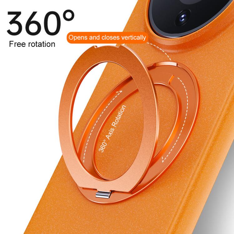 For Honor Magic8 Pro Boundless Series Rock Sand Magnetic Phone Case with 360 Degree Rotating Alloy Stand