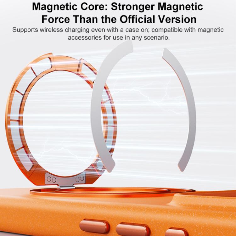 For Honor Magic8 Pro Boundless Series Rock Sand Magnetic Phone Case with 360 Degree Rotating Alloy Stand