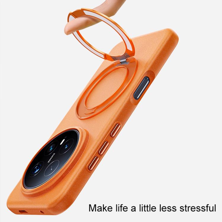 For Honor Magic8 Boundless Series Rock Sand Magnetic Phone Case with 360 Degree Rotating Alloy Stand
