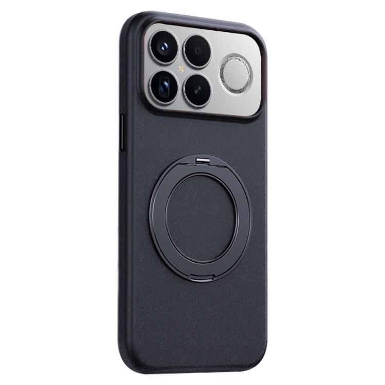 For Redmi K90 Pro Max Boundless Series Rock Sand Magnetic Phone Case with 360 Degree Rotating Alloy Stand