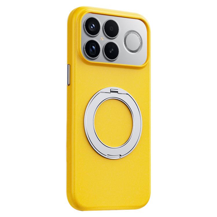 For Redmi K90 Pro Max Boundless Series Rock Sand Magnetic Phone Case with 360 Degree Rotating Alloy Stand