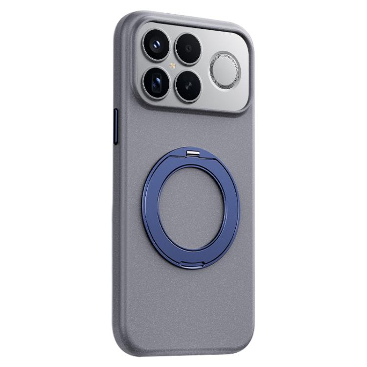 For Redmi K90 Pro Max Boundless Series Rock Sand Magnetic Phone Case with 360 Degree Rotating Alloy Stand