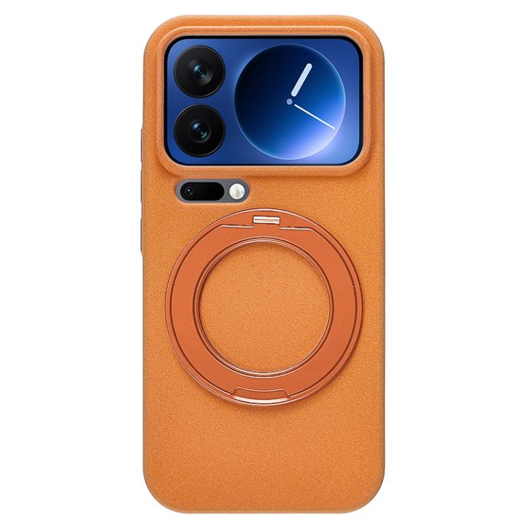 For Xiaomi 17 Pro Boundless Series Rock Sand Magnetic Phone Case with 360 Degree Rotating Alloy Stand