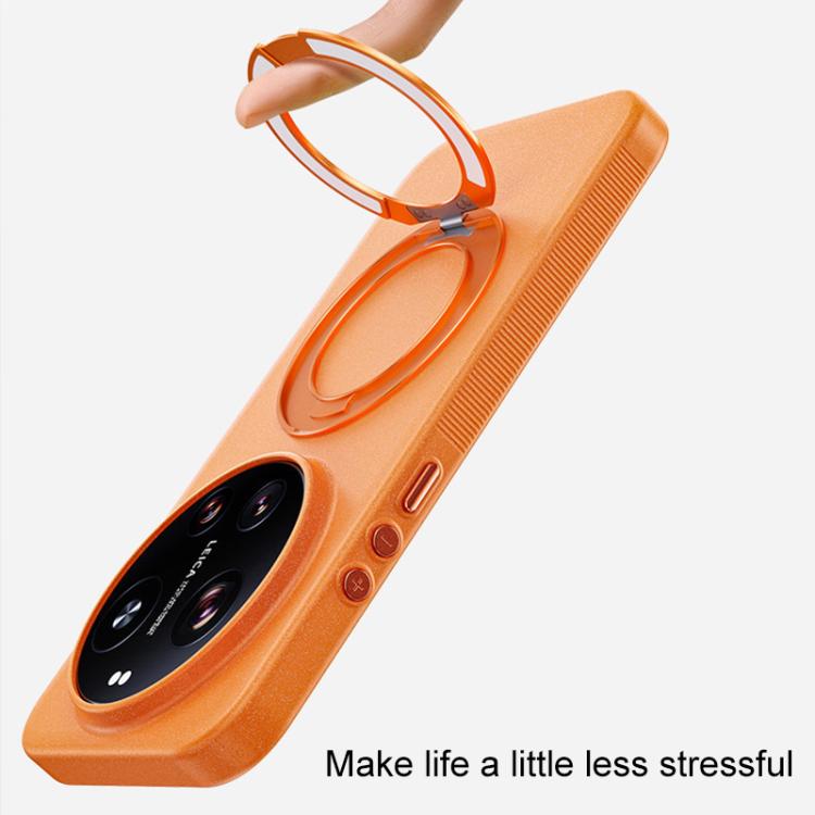 For Xiaomi 17 Pro Boundless Series Rock Sand Magnetic Phone Case with 360 Degree Rotating Alloy Stand
