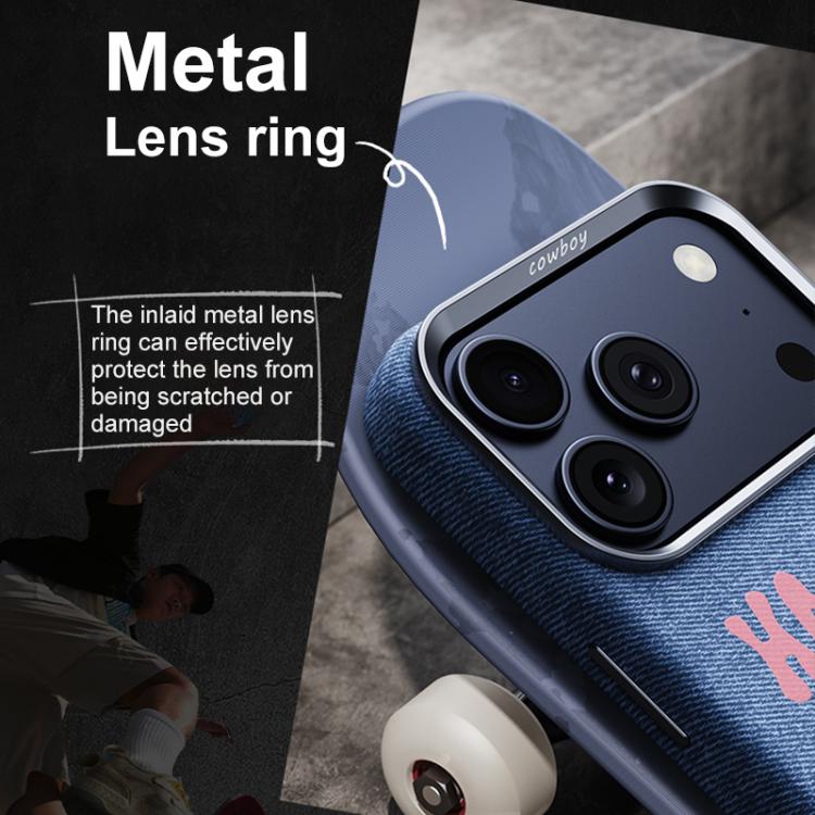 For iPhone 17 Pro Max Beautiful Series Denim Texture Full Coverage Magnetic Phone Case