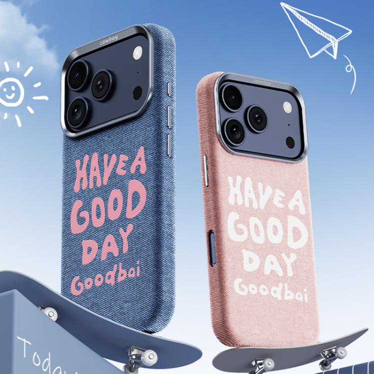 For iPhone 17 Pro Beautiful Series Denim Texture Full Coverage Magnetic Phone Case