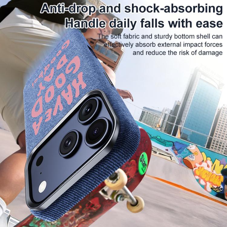 For iPhone 17 Pro Beautiful Series Denim Texture Full Coverage Magnetic Phone Case