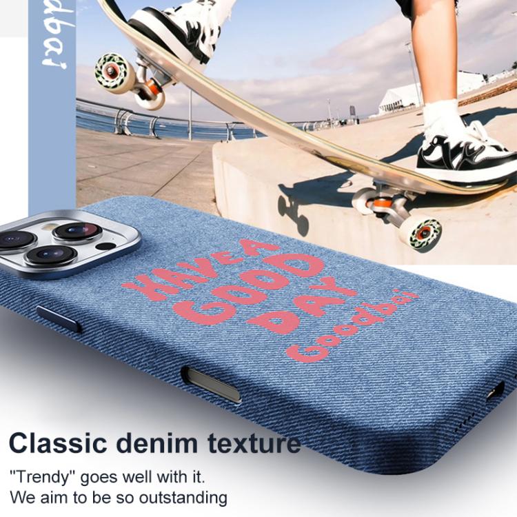For iPhone 17 Beautiful Series Denim Texture Full Coverage Magnetic Phone Case