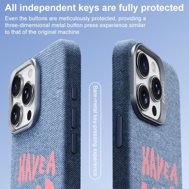 For iPhone 17 Beautiful Series Denim Texture Full Coverage Magnetic Phone Case