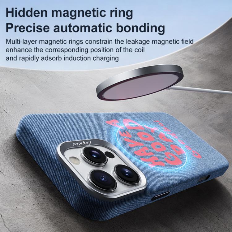 For iPhone 17 Beautiful Series Denim Texture Full Coverage Magnetic Phone Case