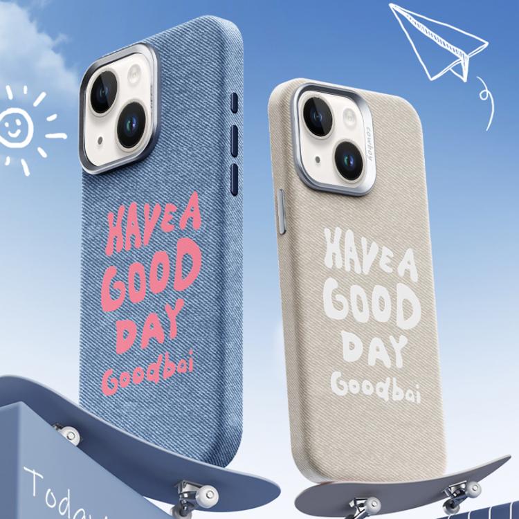 For iPhone 14 / 13 Beautiful Series Denim Texture Full Coverage Magnetic Phone Case