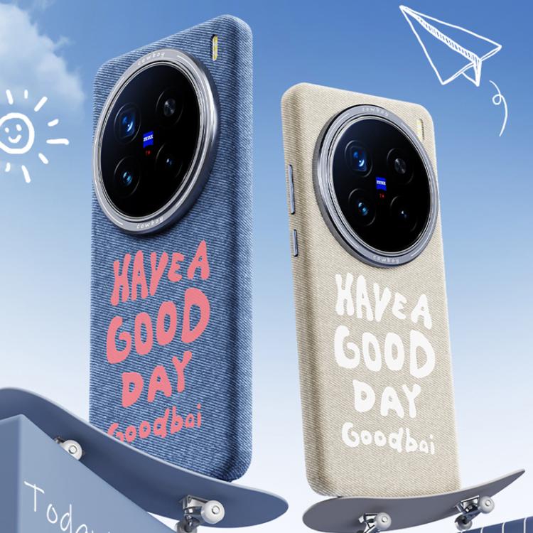 For vivo X100 Pro Beautiful Series Denim Texture Full Coverage Magnetic Phone Case