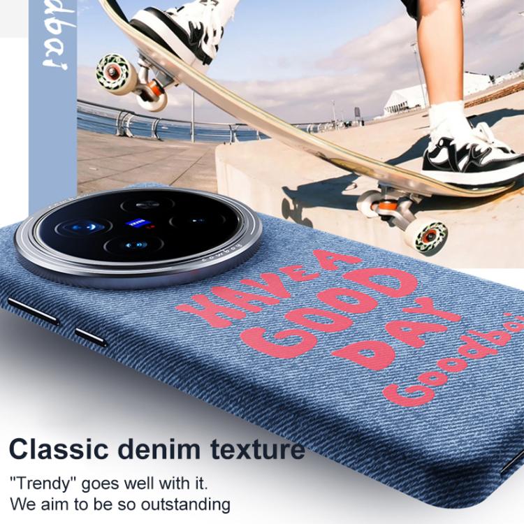 For vivo X100s Beautiful Series Denim Texture Full Coverage Magnetic Phone Case