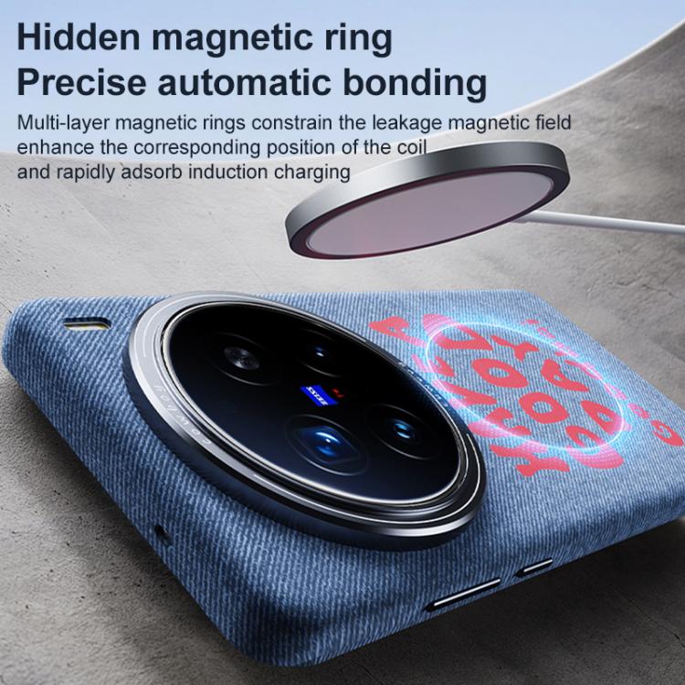 For vivo X200 Pro mini Beautiful Series Denim Texture Full Coverage Magnetic Phone Case