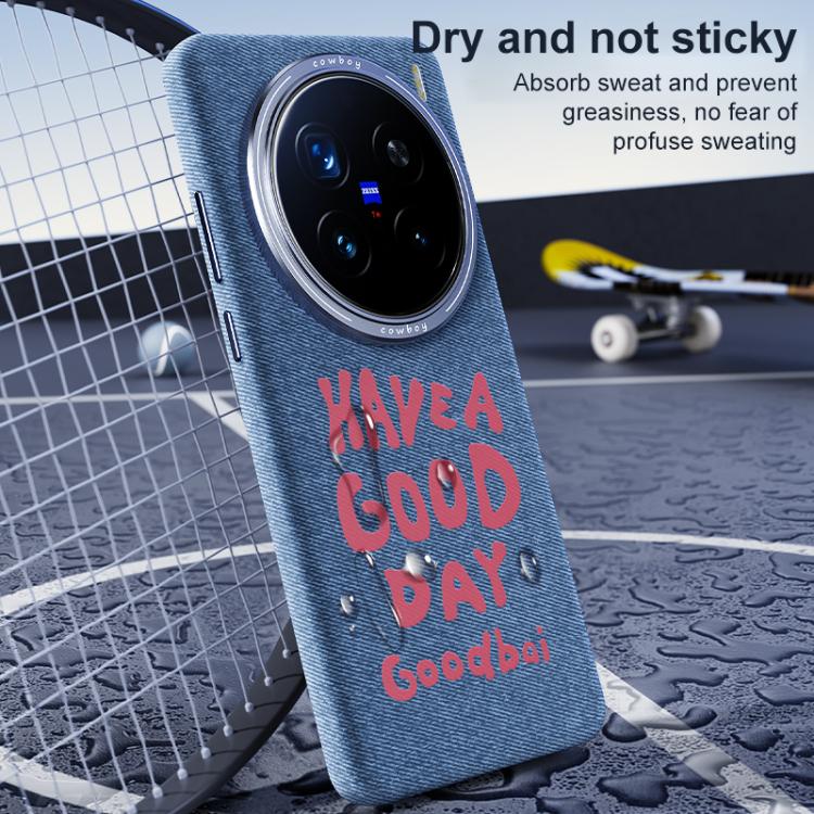 For vivo X100 Pro Beautiful Series Denim Texture Full Coverage Magnetic Phone Case