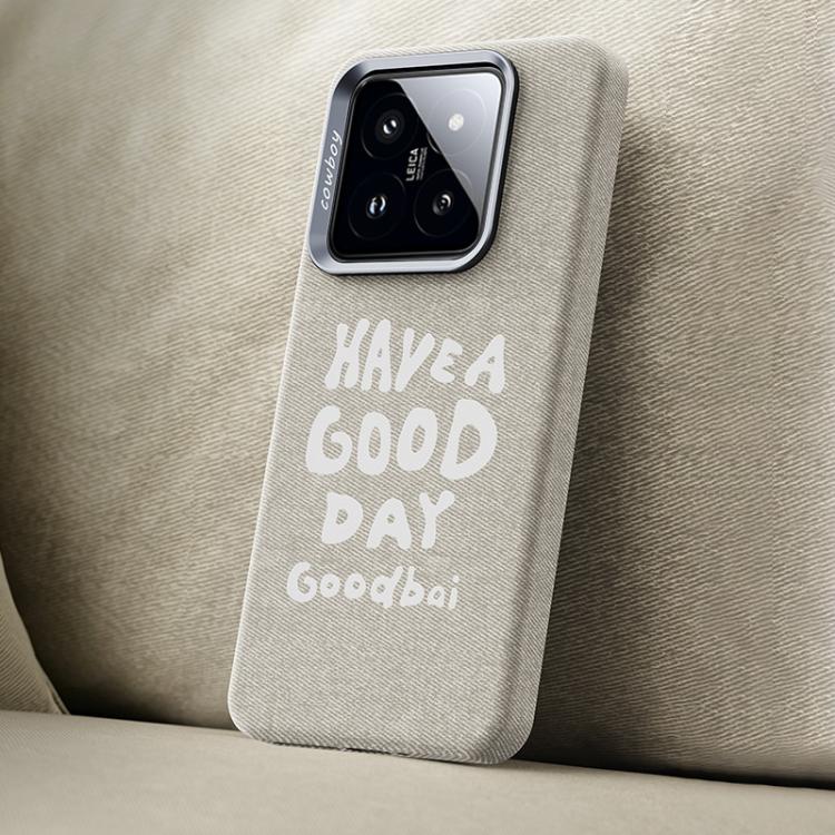 For Xiaomi 14 Beautiful Series Denim Texture Full Coverage Magnetic Phone Case